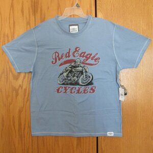 AUTHENTIC RUGGED CO. MEN'S SIZE XL BLUE T-SHIRT RED EAGLE MOTORCYCLE GRAPHIC NWT